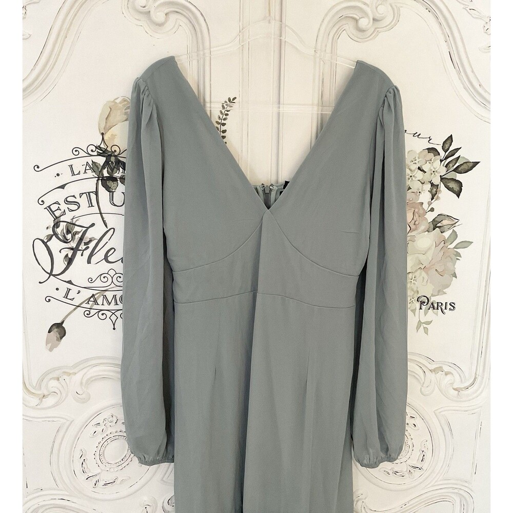 Lulus Tier Elegance Maxi Dress Sage Brush‎ Size XL NWOT - Picture 7 of 12
